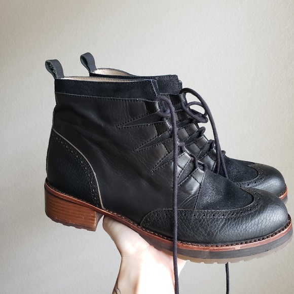 Matt Bernson Shoes - Matt Bernson Black Leather Ankle Boots Brogue